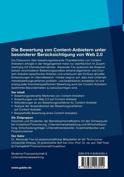Produktbild: Die Bewertung von Content-Anbietern unter besonderer Ber&uuml;cksichtigung von Web 2.0