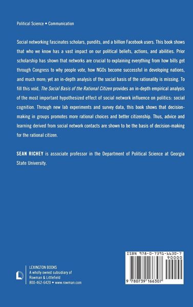 Produktbild: Richey, S: Social Basis of the Rational Citizen