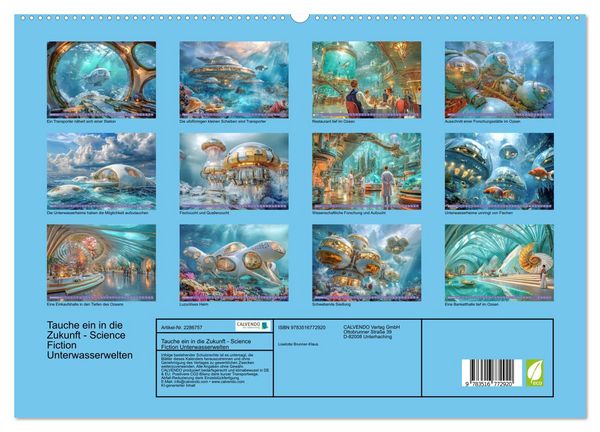 Produktbild: Tauche ein in die Zukunft - Science Fiction Unterwasserwelten (hochwertiger Premium Wandkalender 2027 DIN A2 quer), Kunstdruck in Hochglanz