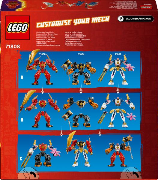 LEGO NINJAGO 71808 Kais Feuermech, Action-Spielzeug mit 2 Actionfiguren