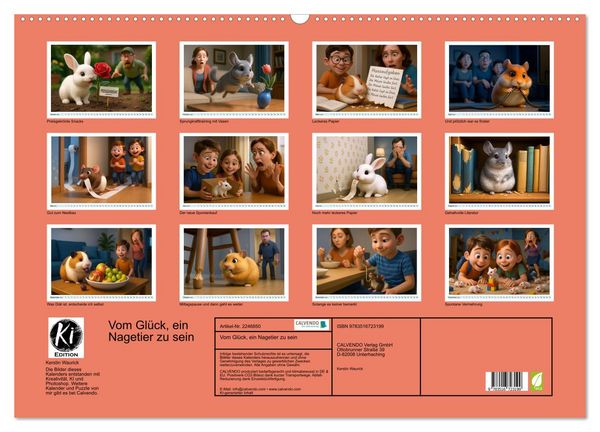 Produktbild: Vom Gl&uuml;ck, ein Nagetier zu sein (Wandkalender 2026 DIN A2 quer), CALVENDO Monatskalender