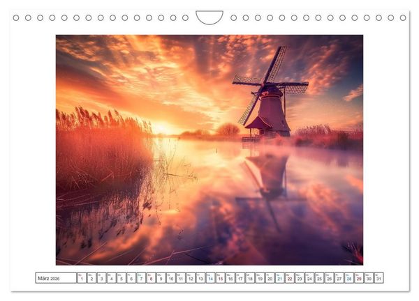 Produktbild: Im Reich der Windm&uuml;hlen (Wandkalender 2026 DIN A4 quer), CALVENDO Monatskalender