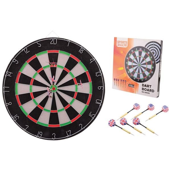 Produktbild: Dartscheibe mit 6 Steeldarts 450x20mm