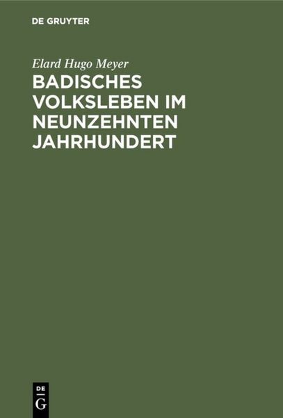 Produktbild: Badisches Volksleben im neunzehnten Jahrhundert