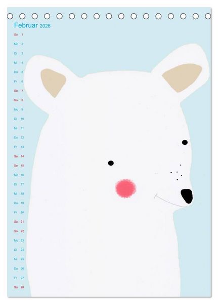 Produktbild: Tierische Motive von Little Miss Arty Illustrationen (Tischkalender 2026 DIN A5 hoch), CALVENDO Monatskalender