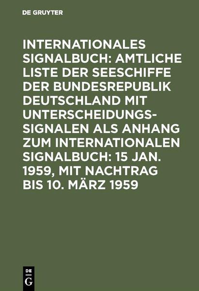 Produktbild: 15 Jan. 1959, mit Nachtrag bis 10. M&auml;rz 1959