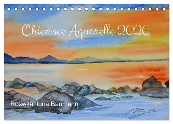 Produktbild: Chiemsee Aquarelle (Tischkalender 2026 DIN A5 quer), CALVENDO Monatskalender