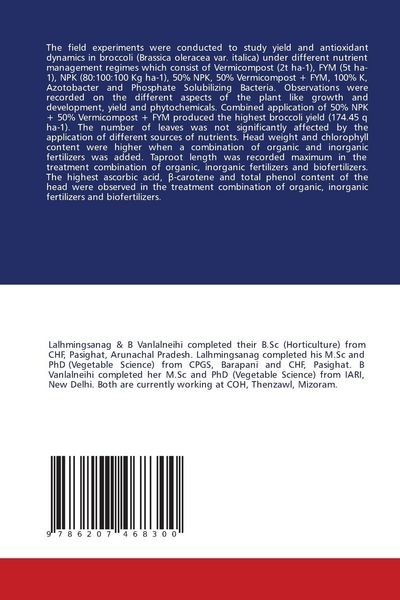 Produktbild: YIELD AND ANTIOXIDANT DYNAMICS IN BROCCOLI (B. oleracea var. italica)