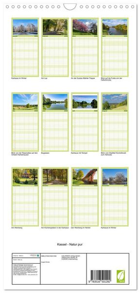 Produktbild: Familienplaner 2026 - Kassel - Natur pur mit 5 Spalten (Wandkalender, 21 x 45 cm) CALVENDO