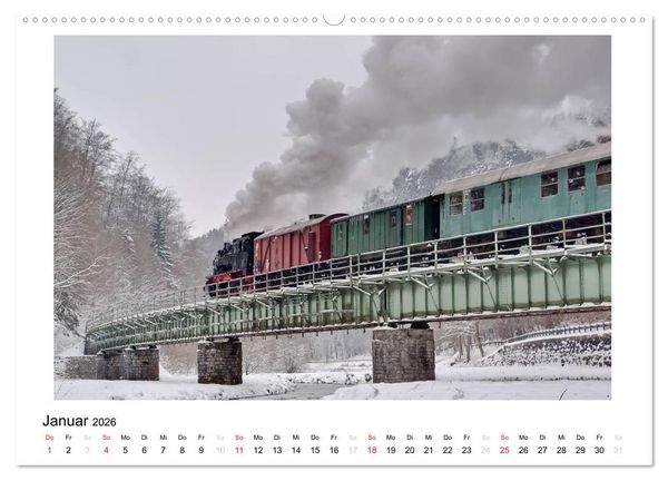 Produktbild: Mit der Eisenbahn in die Fr&auml;nkische Schweiz (hochwertiger Premium Wandkalender 2026 DIN A2 quer), Kunstdruck in Hochglanz