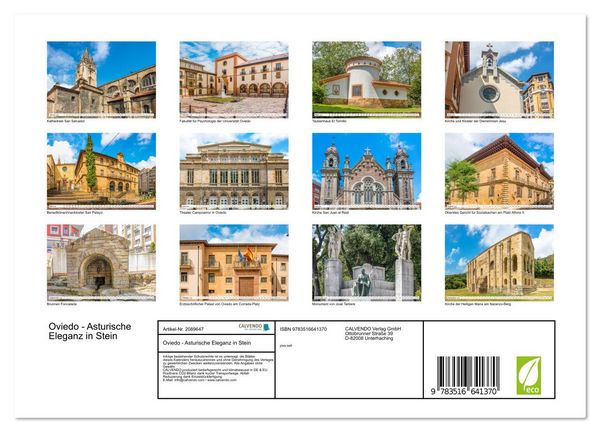 Produktbild: Oviedo - Asturische Eleganz in Stein (Wandkalender 2026 DIN A4 quer), CALVENDO Monatskalender