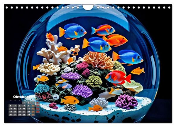 Produktbild: Aquarium in einer Glaskugel (Wandkalender 2026 DIN A4 quer), CALVENDO Monatskalender