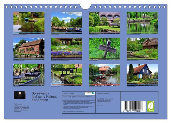 Produktbild: Spreewald - Idyllische Heimat der Sorben (Wandkalender 2026 DIN A4 quer), CALVENDO Monatskalender