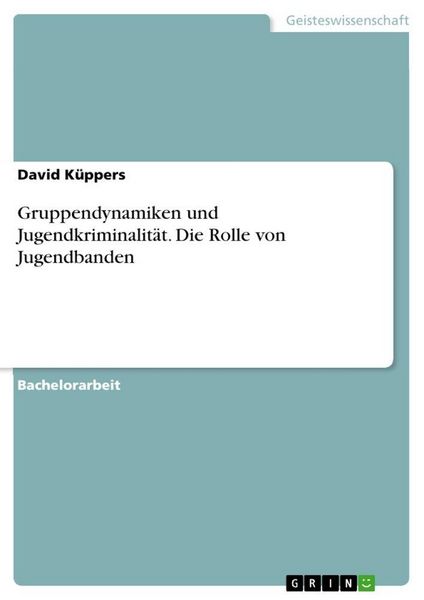 Produktbild: Gruppendynamiken und Jugendkriminalit&auml;t. Die Rolle von Jugendbanden