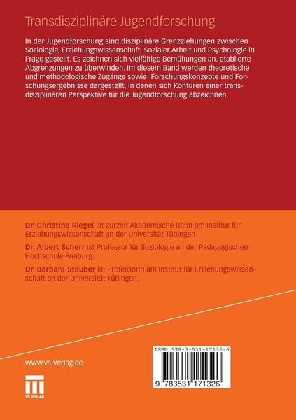 Produktbild: Transdisziplin&auml;re Jugendforschung