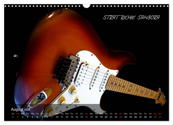 Produktbild: ROCK GUITARS put into the spotlight (Wall Calendar 2026 DIN A3 landscape), CALVENDO 12 Month Wall Calendar