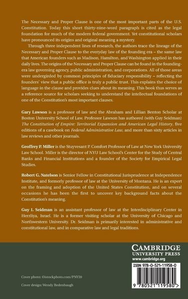 Produktbild: The Origins of the Necessary and Proper Clause
