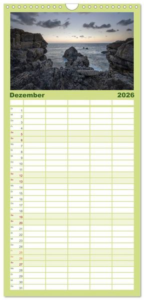 Produktbild: Familienplaner 2026 - Sehnsucht Bretagne mit 5 Spalten (Wandkalender, 21 x 45 cm) CALVENDO