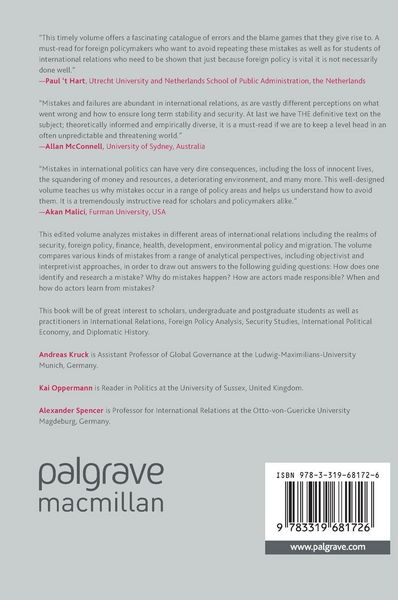 Produktbild: Political Mistakes and Policy Failures in International Relations