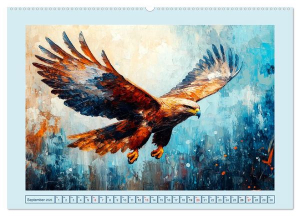 Produktbild: Greifv&ouml;gel. Majest&auml;tische Luftakrobaten in &Ouml;loptik (hochwertiger Premium Wandkalender 2026 DIN A2 quer), Kunstdruck in Hochglanz