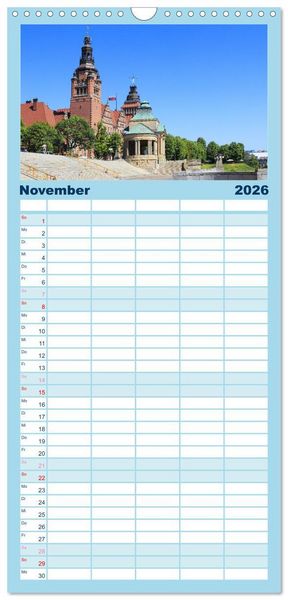 Produktbild: Familienplaner 2026 - Stettin - Bedeutende Hafenstadt in Polen mit 5 Spalten (Wandkalender, 21 x 45 cm) CALVENDO