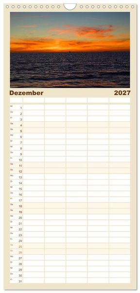 Produktbild: Familienplaner 2027 - Toskana - Etruskische K&uuml;ste mit 5 Spalten (Wandkalender, 21 x 45 cm) CALVENDO
