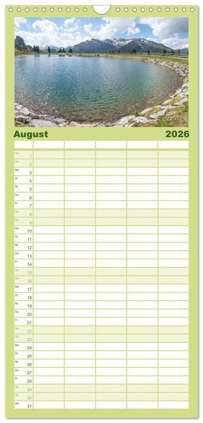 Produktbild: Familienplaner 2026 - Zillertal - Bergidylle rund um Mayrhofen 2026 mit 5 Spalten (Wandkalender, 21 x 45 cm) CALVENDO