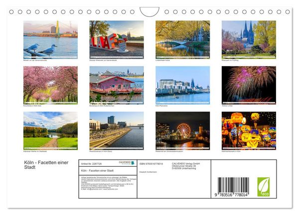 Produktbild: K&ouml;ln - Facetten einer Stadt (Wandkalender 2027 DIN A4 quer), CALVENDO Monatskalender