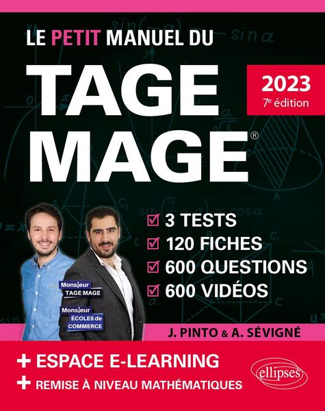 Produktbild: Le Petit Manuel du TAGE MAGE - 3 tests blancs + 120 fiches de cours + 600 questions + 600 vid&eacute;os - &eacute;dition 2023