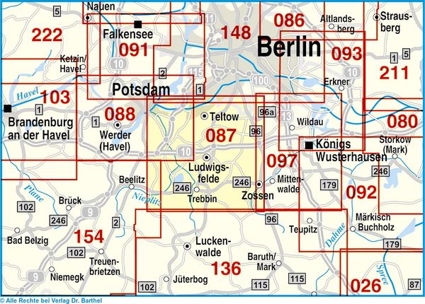 Produktbild: S&uuml;dliches Berlin - Teltow, Ludwigsfelde und Umgebung 1 : 35 000. Radwander- und Wanderkarte