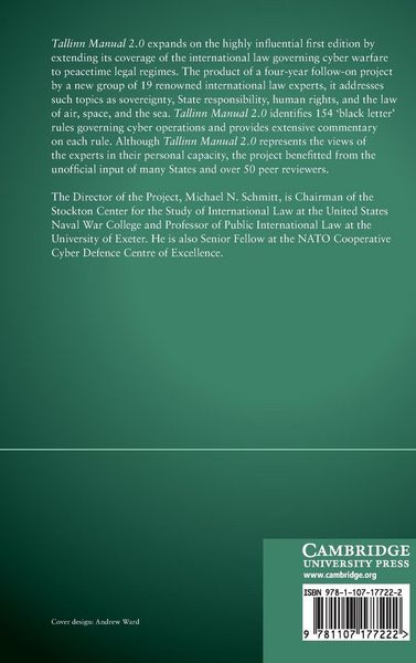 Produktbild: Tallinn Manual 2.0 on the International Law Applicable to Cyber Operations
