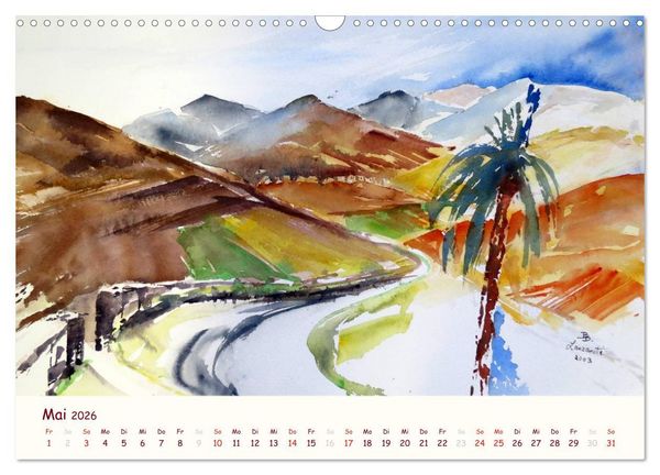 Produktbild: Lanzarote und Teneriffa - Aquarelle (Wandkalender 2026 DIN A3 quer), CALVENDO Monatskalender