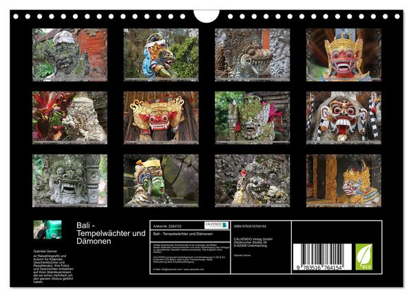 Produktbild: Bali - Tempelw&auml;chter und D&auml;monen (Wandkalender 2027 DIN A4 quer), CALVENDO Monatskalender