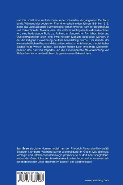 Produktbild: Malaria in S&uuml;dwest-Afrika Deutsche Kolonialmedizin 1884&ndash;1915