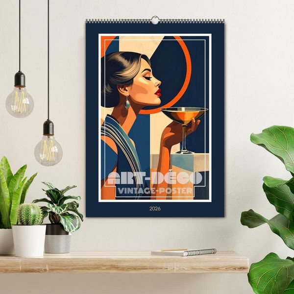 Produktbild: Art-D&eacute;co Vintage-Poster (Wandkalender 2026 DIN A2 hoch), CALVENDO Monatskalender