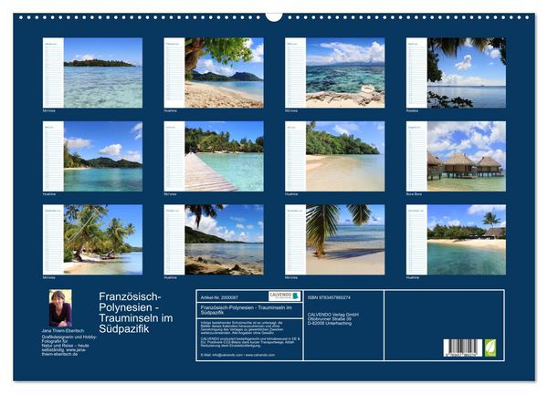 Produktbild: Franz&ouml;sisch-Polynesien - Trauminseln im S&uuml;dpazifik (Wandkalender 2026 DIN A2 quer), CALVENDO Monatskalender