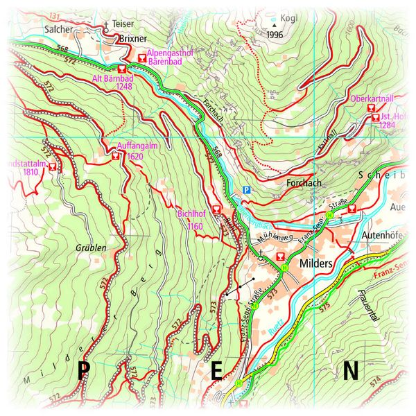 Produktbild: Publicpress Rad- und Wanderkarte Stubaier Alpen, Stubaital, Wipptal 1:35.000