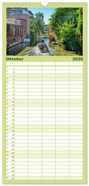 Produktbild: Familienplaner 2026 - Gent - staunen und erleben mit 5 Spalten (Wandkalender, 21 x 45 cm) CALVENDO