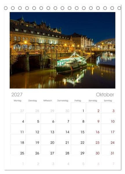 Produktbild: Tischplaner 2027 - Magic Nights Hamburg (A5 Tischkalender zum Aufstellen) CALVENDO