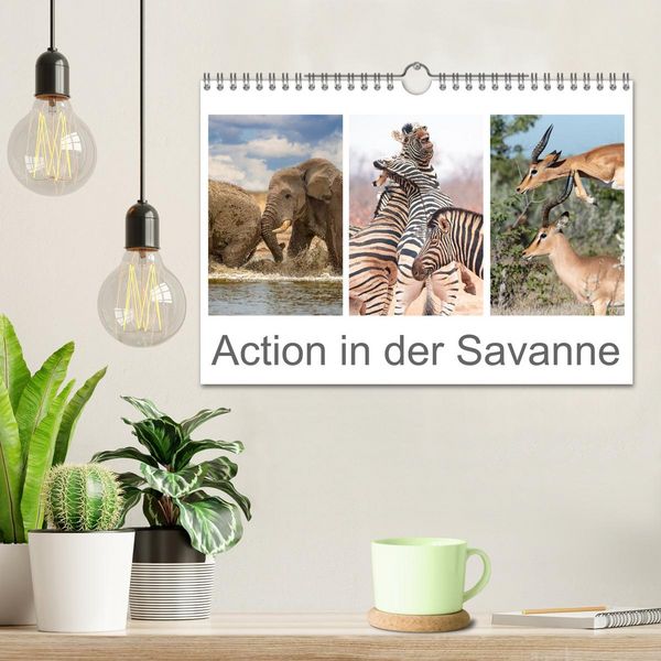 Produktbild: Action in der Savanne (Wandkalender 2026 DIN A4 quer), CALVENDO Monatskalender