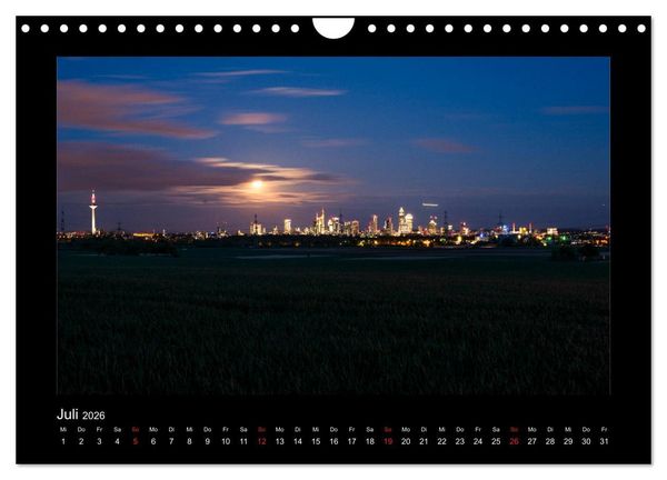 Produktbild: Frankfurt bei Nacht 2026 (Wandkalender 2026 DIN A4 quer), CALVENDO Monatskalender