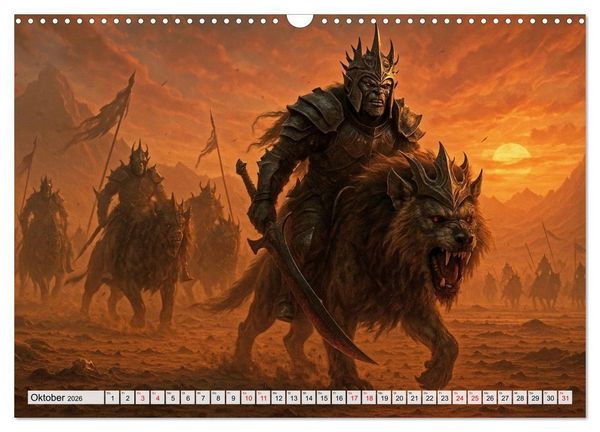 Produktbild: Erbe der Orks. Feuer und Schatten (Wandkalender 2026 DIN A3 quer), CALVENDO Monatskalender