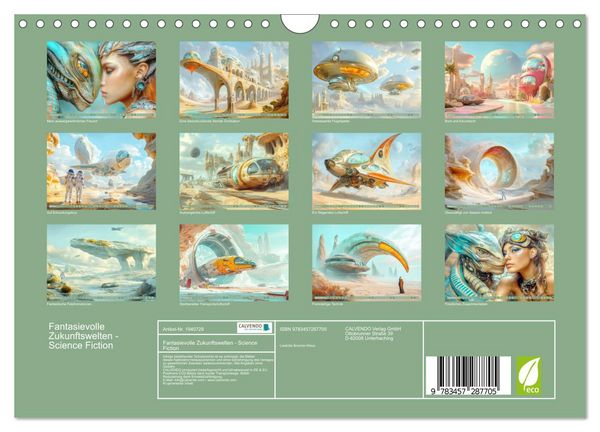 Produktbild: Fantasievolle Zukunftswelten - Science Fiction (Wandkalender 2026 DIN A4 quer), CALVENDO Monatskalender