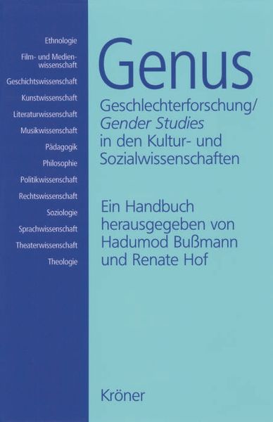 Genus, Gebundene Ausgabe von Hadumod Bussmann,Renate Hof, Alfred Kröner Verlag, 978-3-520-82201-7