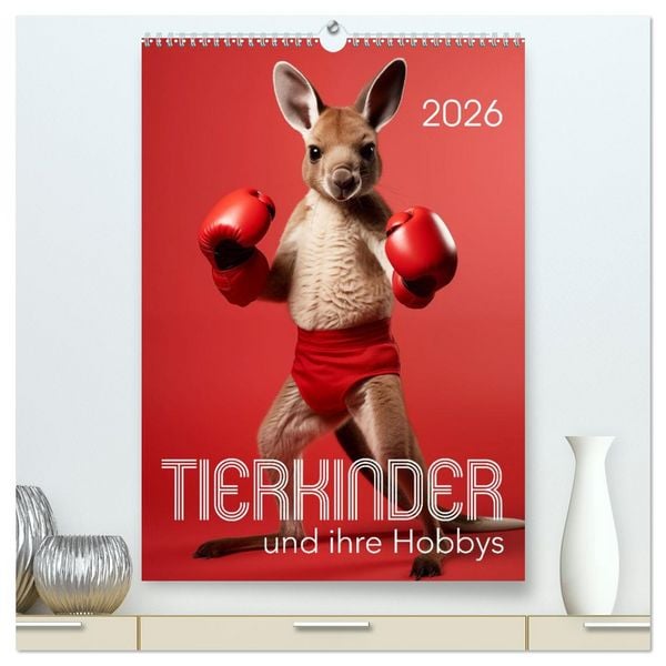 Produktbild: Tierkinder und ihre Hobbys (hochwertiger Premium Wandkalender 2026 DIN A2 hoch), Kunstdruck in Hochglanz