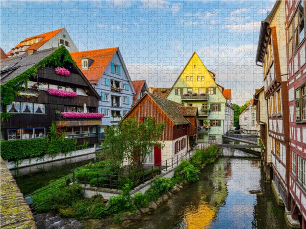 Produktbild: CALVENDO Puzzle Blick von der Blaubr&uuml;cke auf die Gro&szlig;e Blau | 1000 Teile Lege-Gr&ouml;&szlig;e 64x48cm Foto-Puzzle f&uuml;r gl&uuml;ckliche Stunden