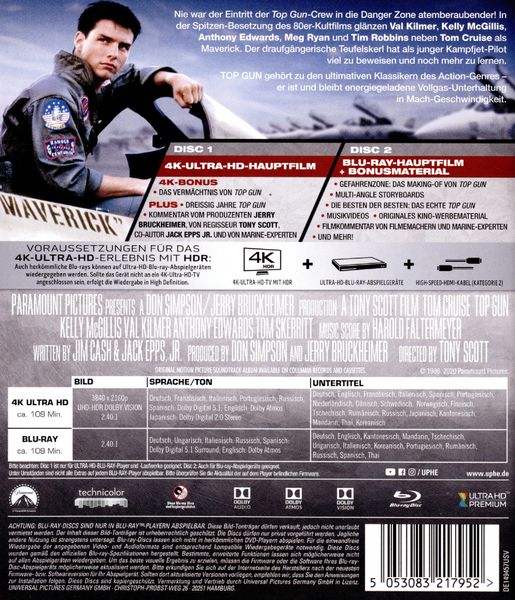 Produktbild: Top Gun (4K Ultra HD) (+ BR)