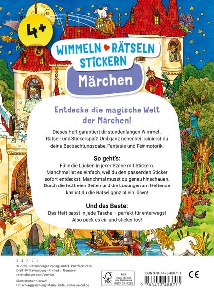 Produktbild: Wimmeln, R&auml;tseln, Stickern: M&auml;rchen