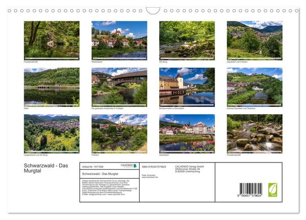 Produktbild: Schwarzwald - Das Murgtal (Wandkalender 2026 DIN A3 quer), CALVENDO Monatskalender