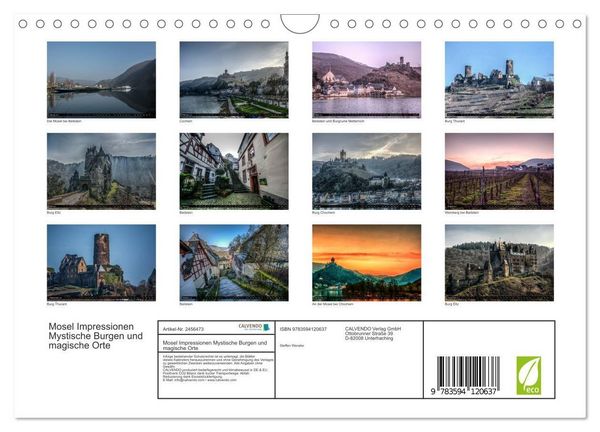 Produktbild: Mosel Impressionen Mystische Burgen und magische Orte (Wandkalender 2027 DIN A4 quer), CALVENDO Monatskalender